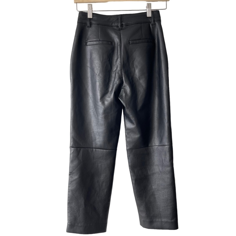 āSOLDā Aritzia Babaton Command Cropped Pant Black Vegan Leather pants size 00 - Picture 3 of 11